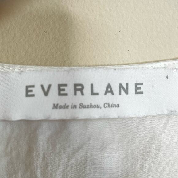 EVERLANE White Cotton Poplin V-Neck Short Tank Dress Size 4 Summer Casual - Picture 4 of 5